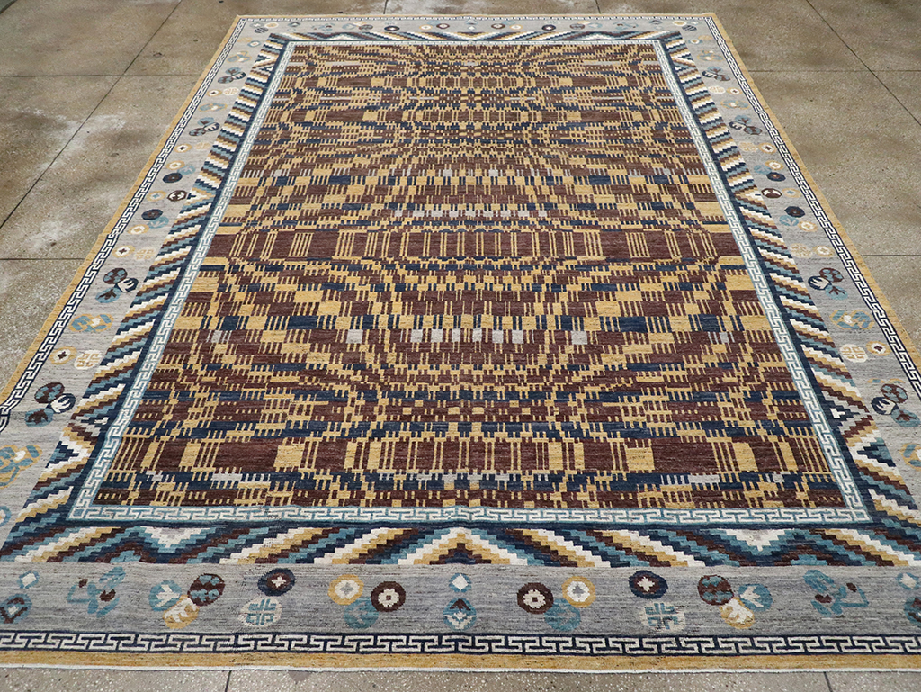 Modern East Turkestan Khotan Room Size Carpet, No.33034 - Gss