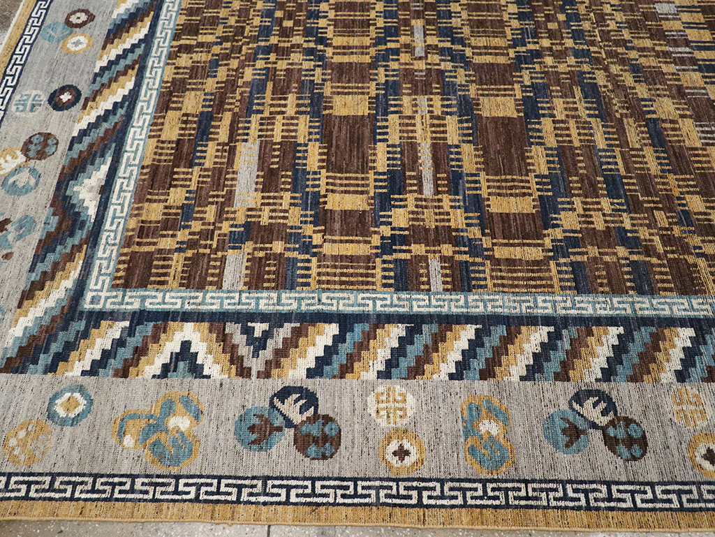 Modern East Turkestan Khotan Room Size Carpet, No.33034 - Gss