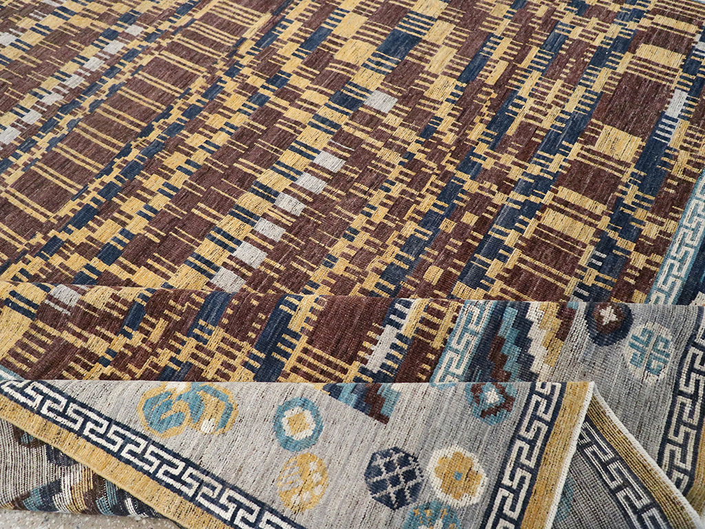 Modern East Turkestan Khotan Room Size Carpet, No.33034 - Gss