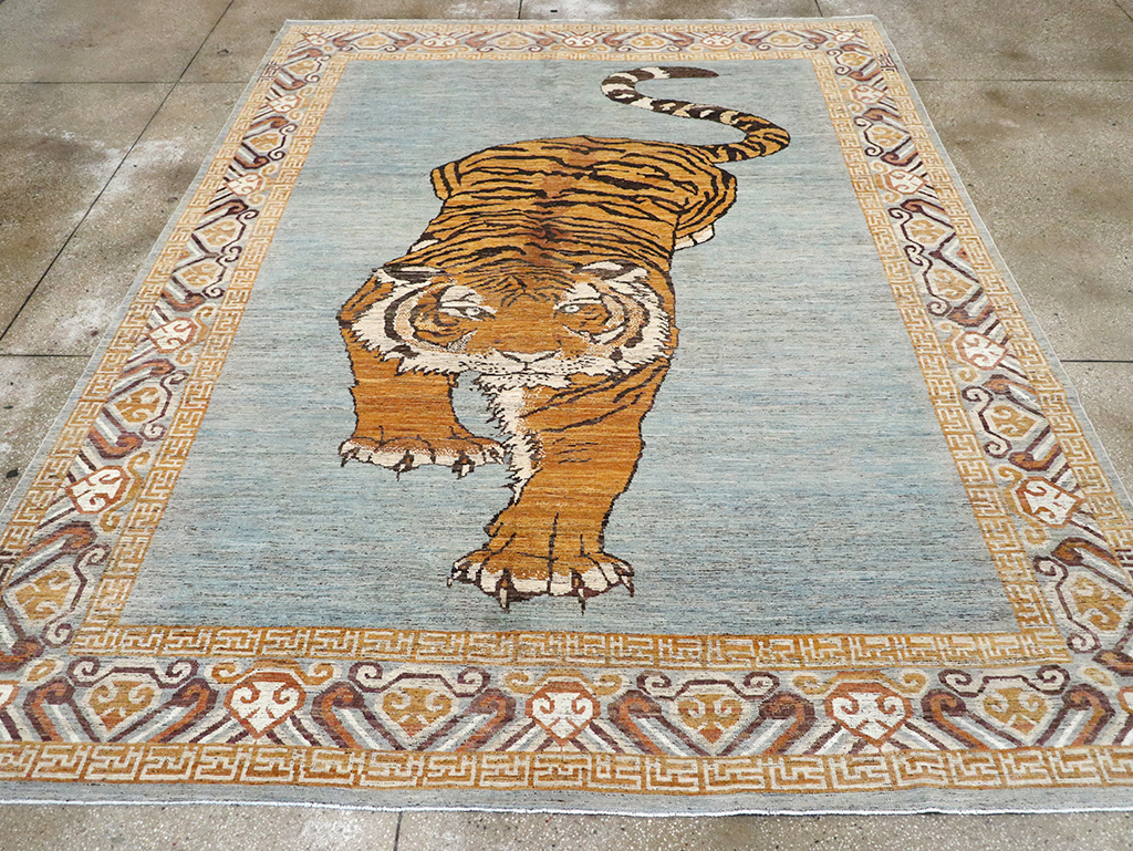 Modern East Turkestan Khotan Pictorial Room Size Carpet, No.33036 - Gss