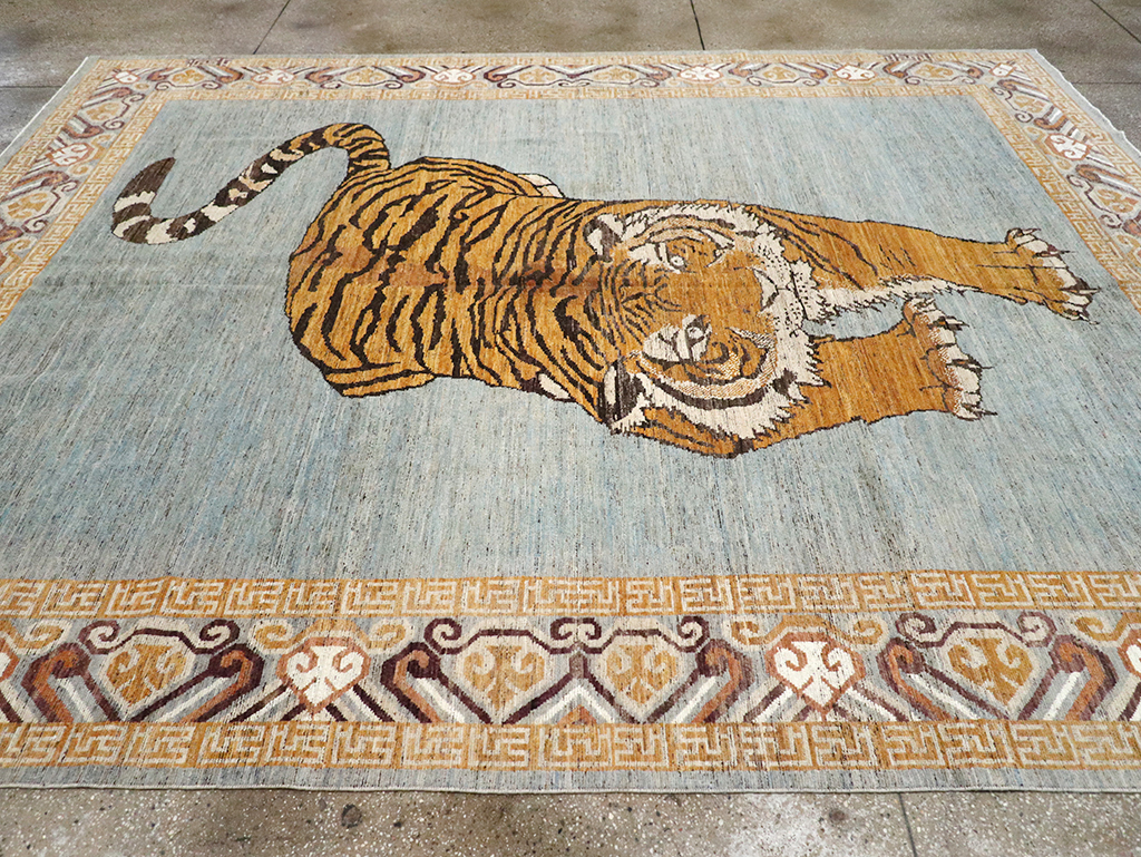 Modern East Turkestan Khotan Pictorial Room Size Carpet, No.33036 - Gss