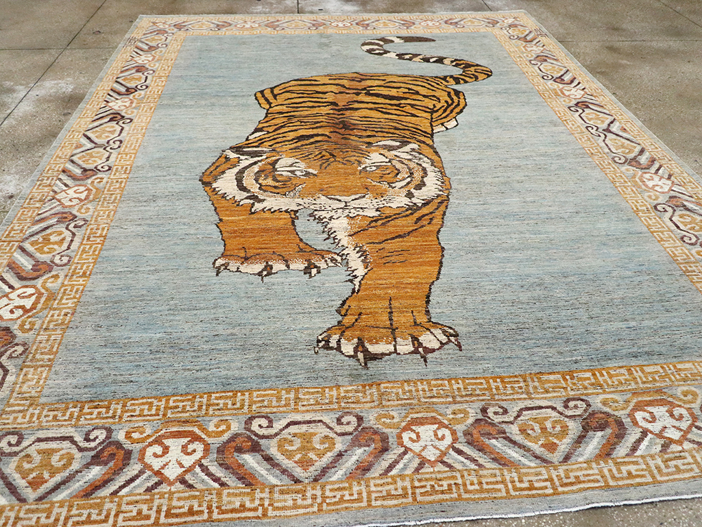 Modern East Turkestan Khotan Pictorial Room Size Carpet, No.33036 - Gss