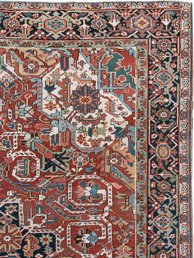 Vintage Persian Heriz Room Size Carpet, No.33042 - Gss