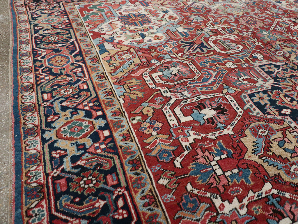 Vintage Persian Heriz Room Size Carpet, No.33042 - Gss