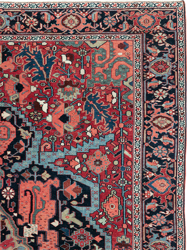 Antique Persian Heriz Accent Rug, No.33044 - Gss
