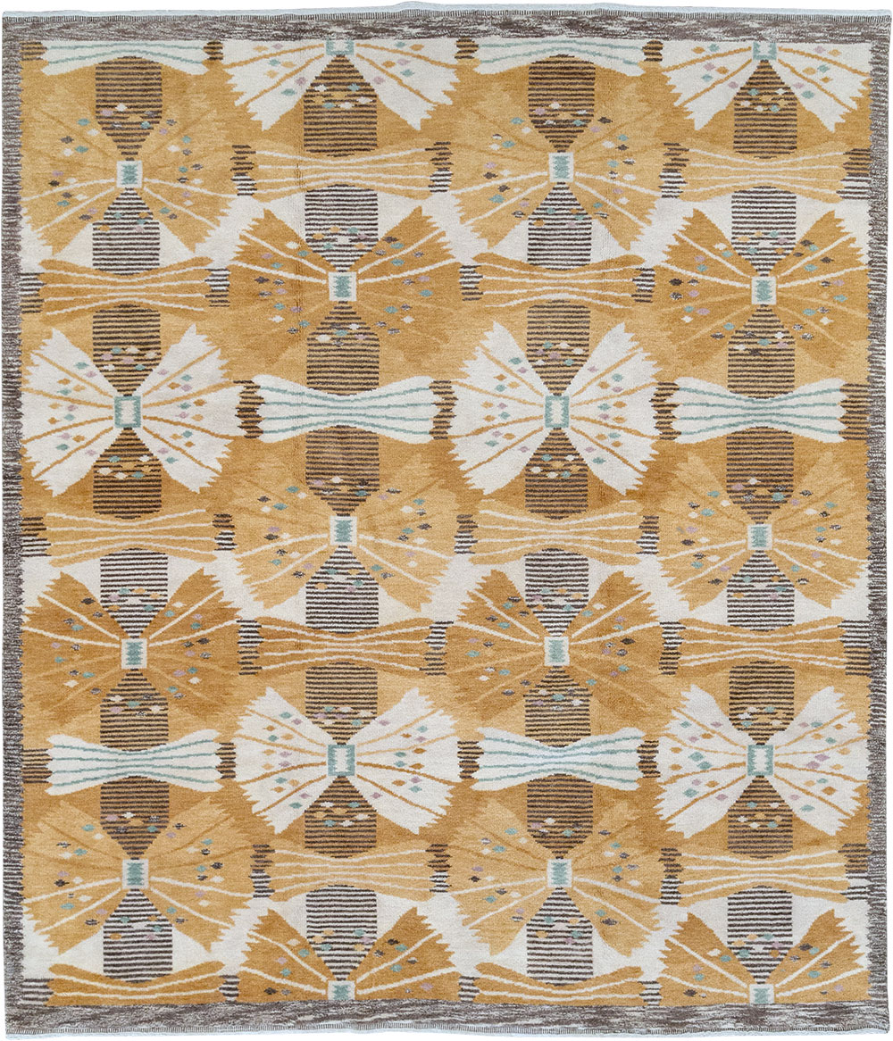 Vintage Scandinavian Rya After Park, Gul By Barbro Nilsson, No.33045 - Gss