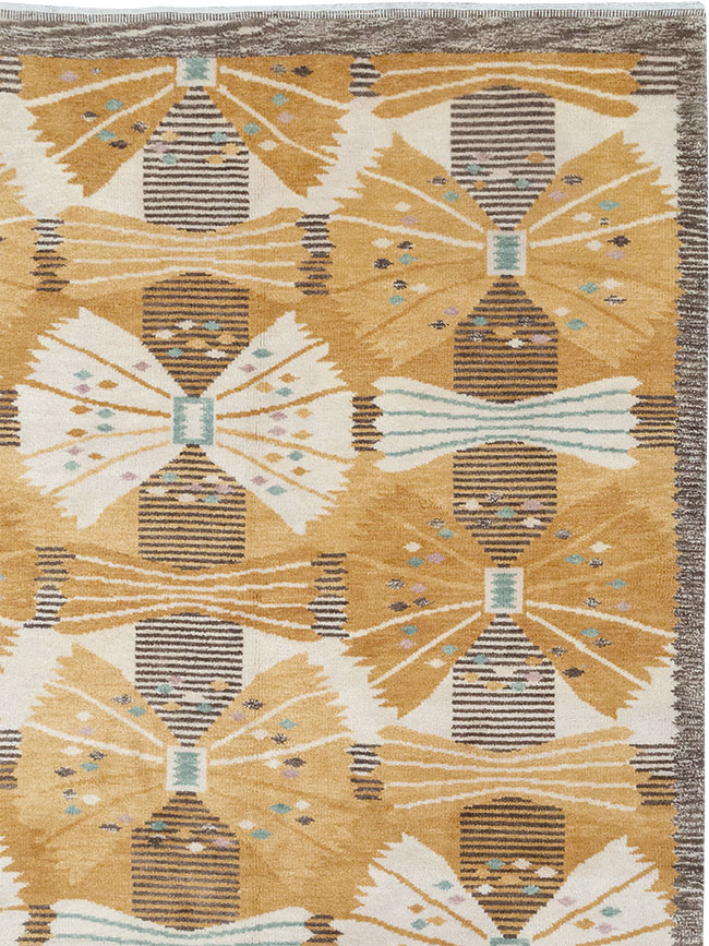 Vintage Scandinavian Rya After Park, Gul By Barbro Nilsson, No.33045 - Gss