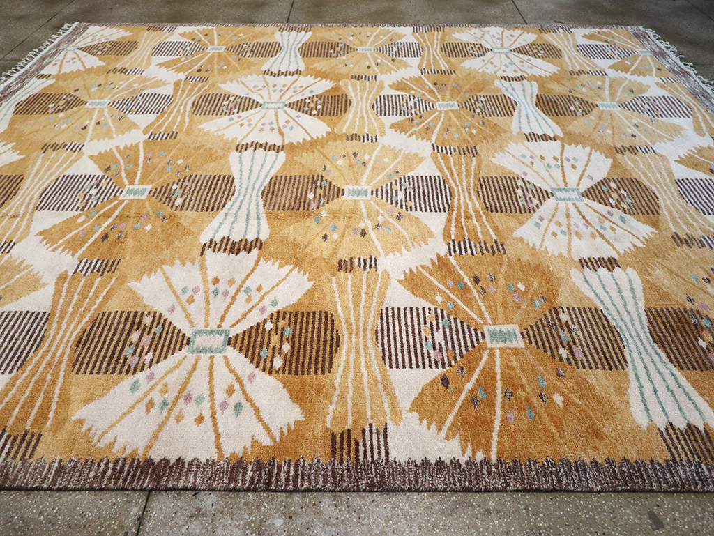 Vintage Scandinavian Rya After Park, Gul By Barbro Nilsson, No.33045 - Gss