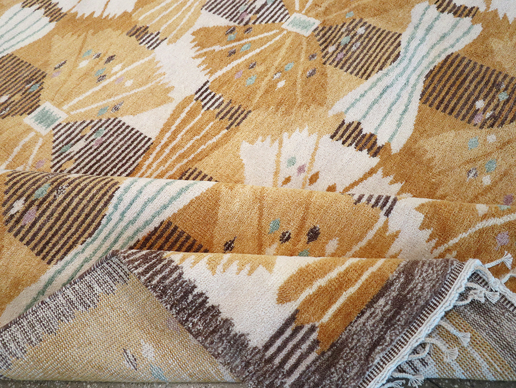 Vintage Scandinavian Rya After Park, Gul By Barbro Nilsson, No.33045 - Gss