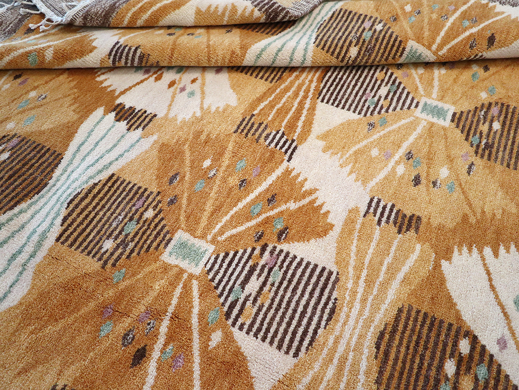 Vintage Scandinavian Rya After Park, Gul By Barbro Nilsson, No.33045 - Gss