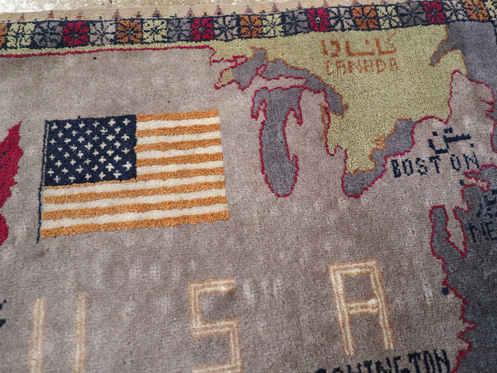 Vintage Afghan Pictorial Map Rug, No.33050 - Gss