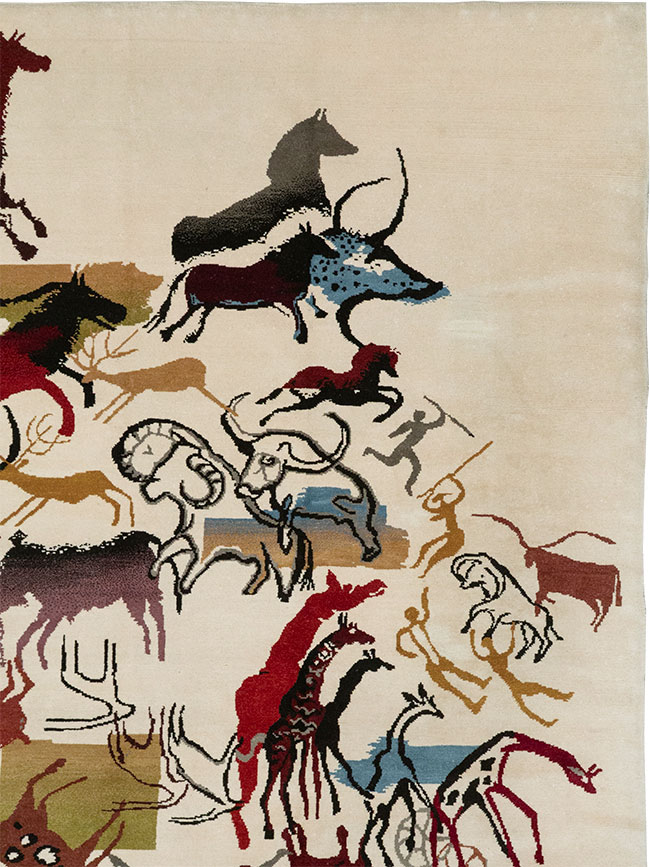 Mid-20th Century Art Deco Carpet: Caverna By Olga Fisch, No.33056 - Gss