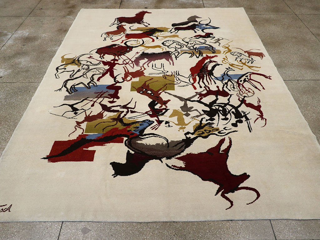 Mid-20th Century Art Deco Carpet: Caverna By Olga Fisch, No.33056 - Gss