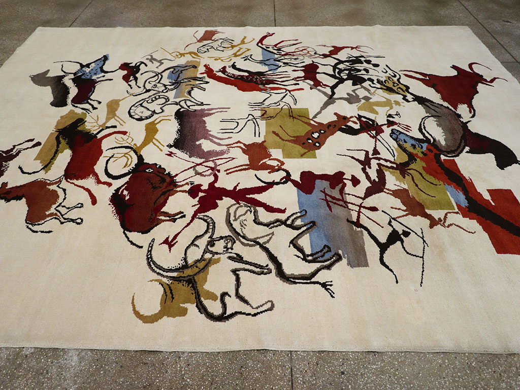 Mid-20th Century Art Deco Carpet: Caverna By Olga Fisch, No.33056 - Gss
