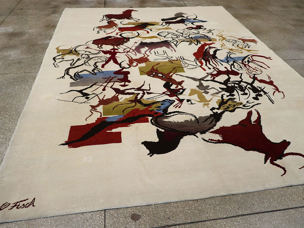 Mid-20th Century Art Deco Carpet: Caverna By Olga Fisch, No.33056 - Gss