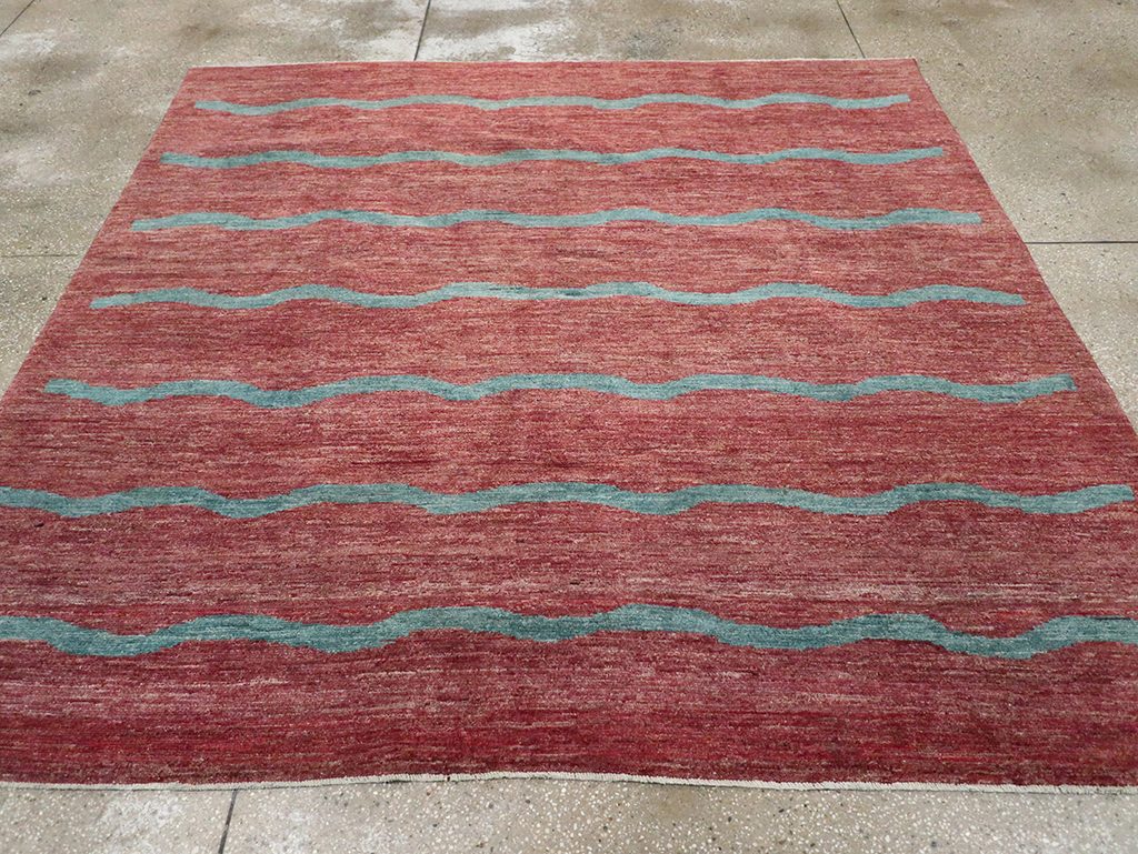 Modern Persian Gabbeh Square Accent Carpet, No.33058 - Gss