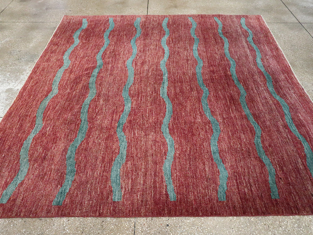 Modern Persian Gabbeh Square Accent Carpet, No.33058 - Gss