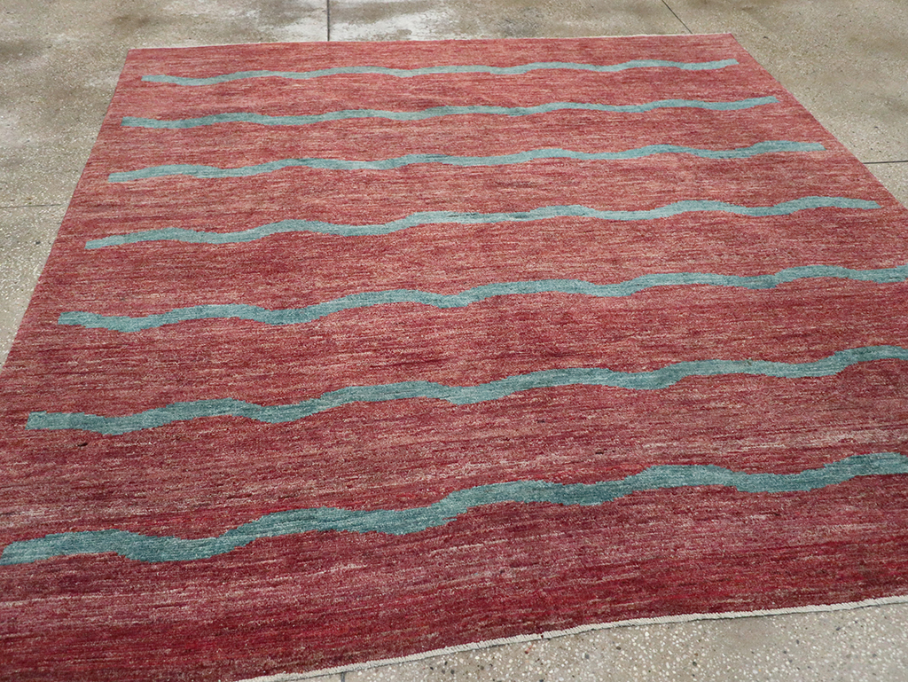 Modern Persian Gabbeh Square Accent Carpet, No.33058 - Gss