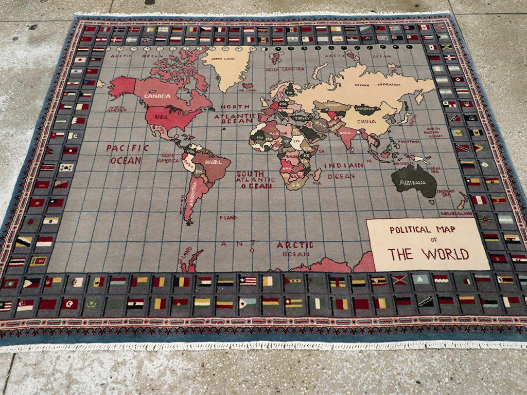 Modern Afghan Pictorial Map Rug, No.33059 - Gss