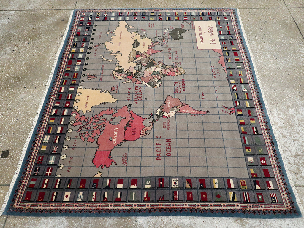 Modern Afghan Pictorial Map Rug, No.33059 - Gss