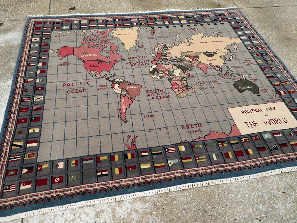 Modern Afghan Pictorial Map Rug, No.33059 - Gss