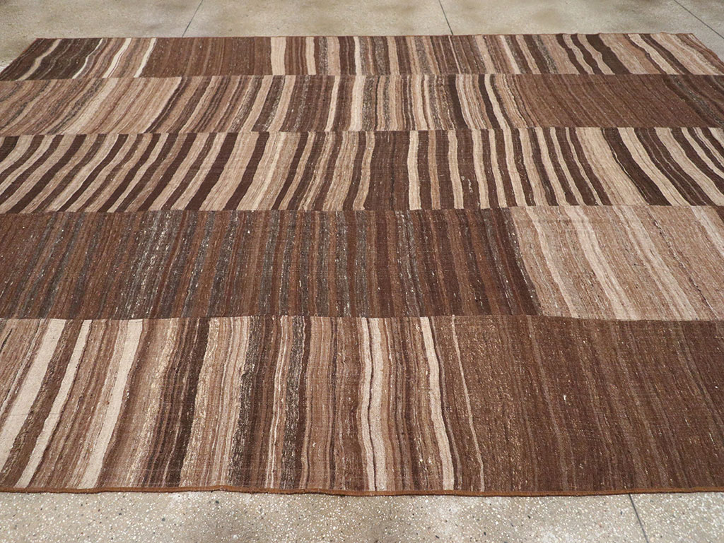 Vintage Turkish Flatweave Kilim Room Size Carpet, No.33069 - Gss