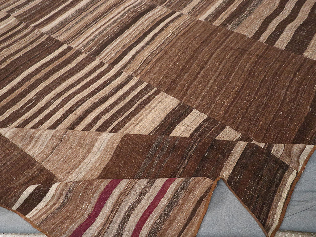 Vintage Turkish Flatweave Kilim Room Size Carpet, No.33069 - Gss