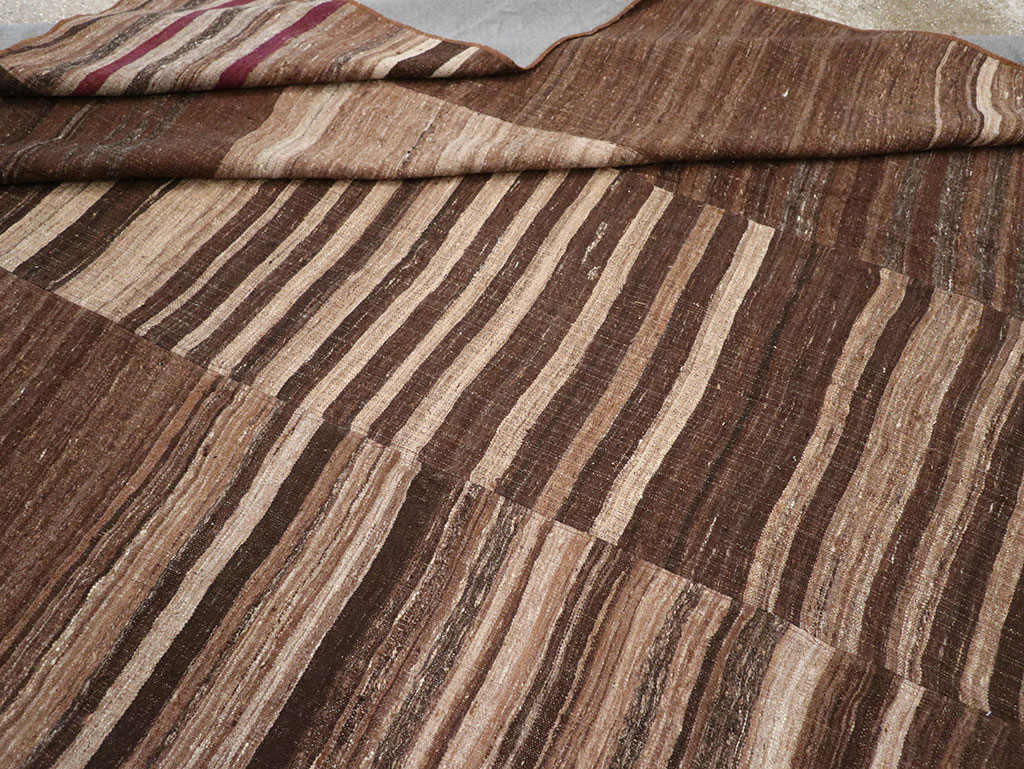 Vintage Turkish Flatweave Kilim Room Size Carpet, No.33069 - Gss