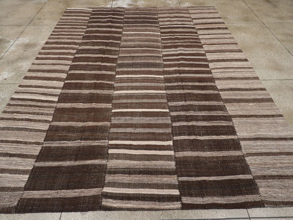 Vintage Turkish Flatweave Kilim Room Size Carpet, No.33071 - Gss