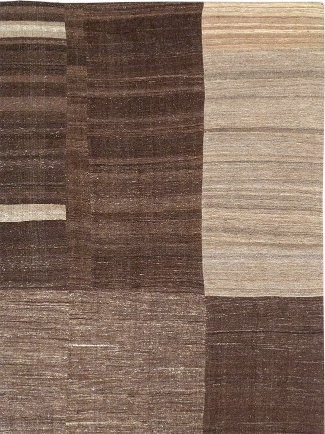 Vintage Turkish Flatweave Kilim Room Size Carpet, No.33072 - Gss