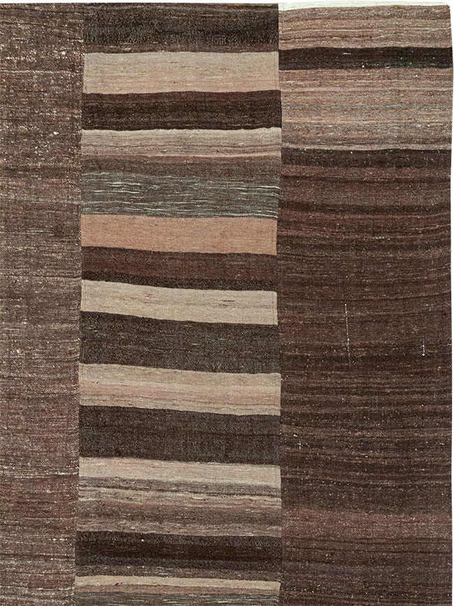 Vintage Turkish Flatweave Kilim Room Size Carpet, No.33072 - Gss