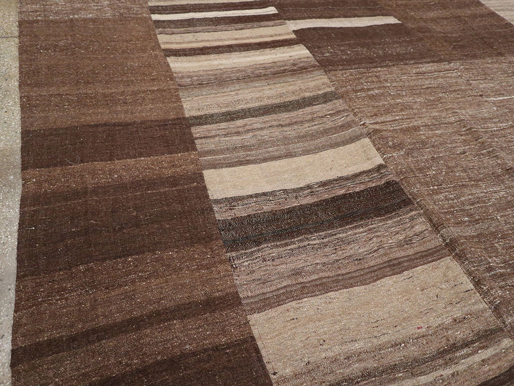 Vintage Turkish Flatweave Kilim Room Size Carpet, No.33072 - Gss