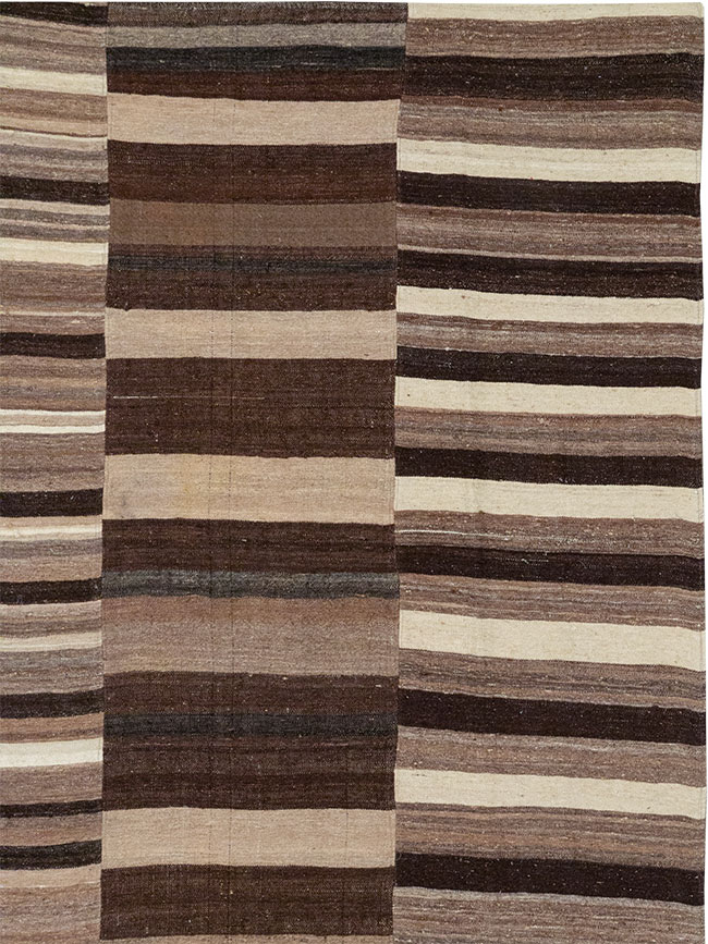 Vintage Turkish Flatweave Kilim Room Size Carpet, No.33073 - Gss