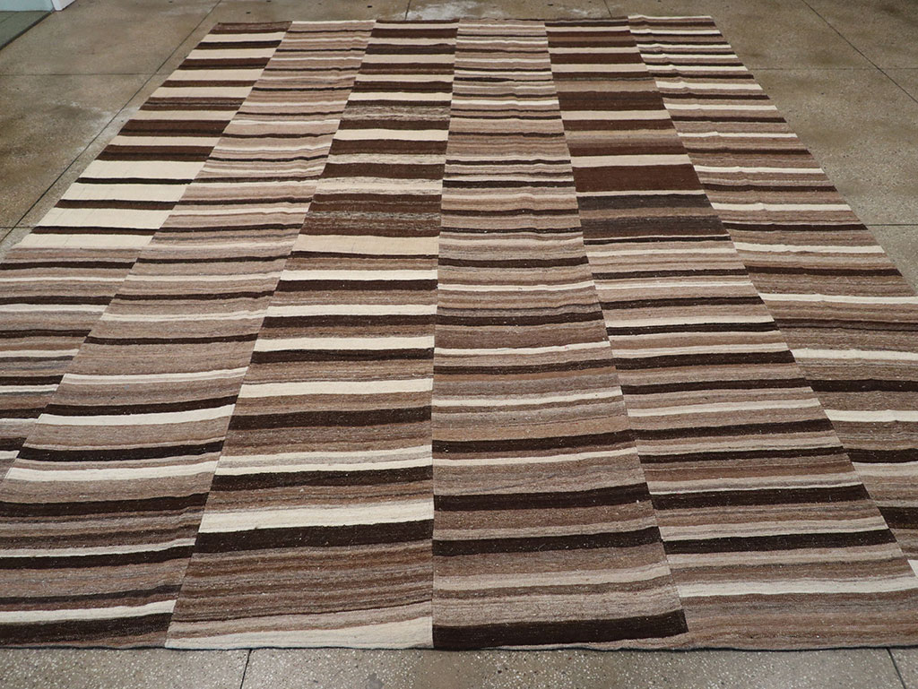 Vintage Turkish Flatweave Kilim Room Size Carpet, No.33073 - Gss