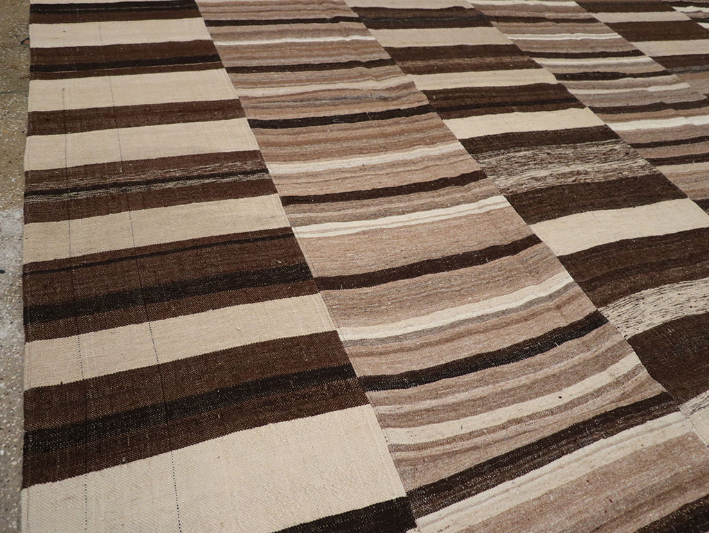 Vintage Turkish Flatweave Kilim Room Size Carpet, No.33073 - Gss