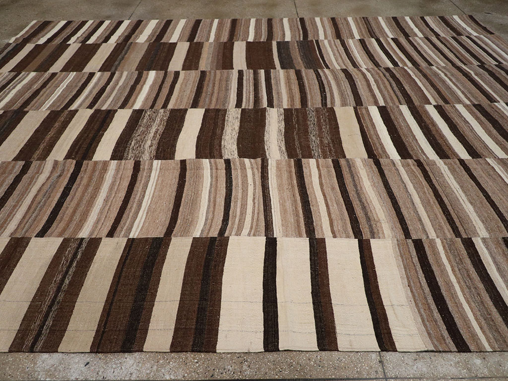 Vintage Turkish Flatweave Kilim Room Size Carpet, No.33073 - Gss