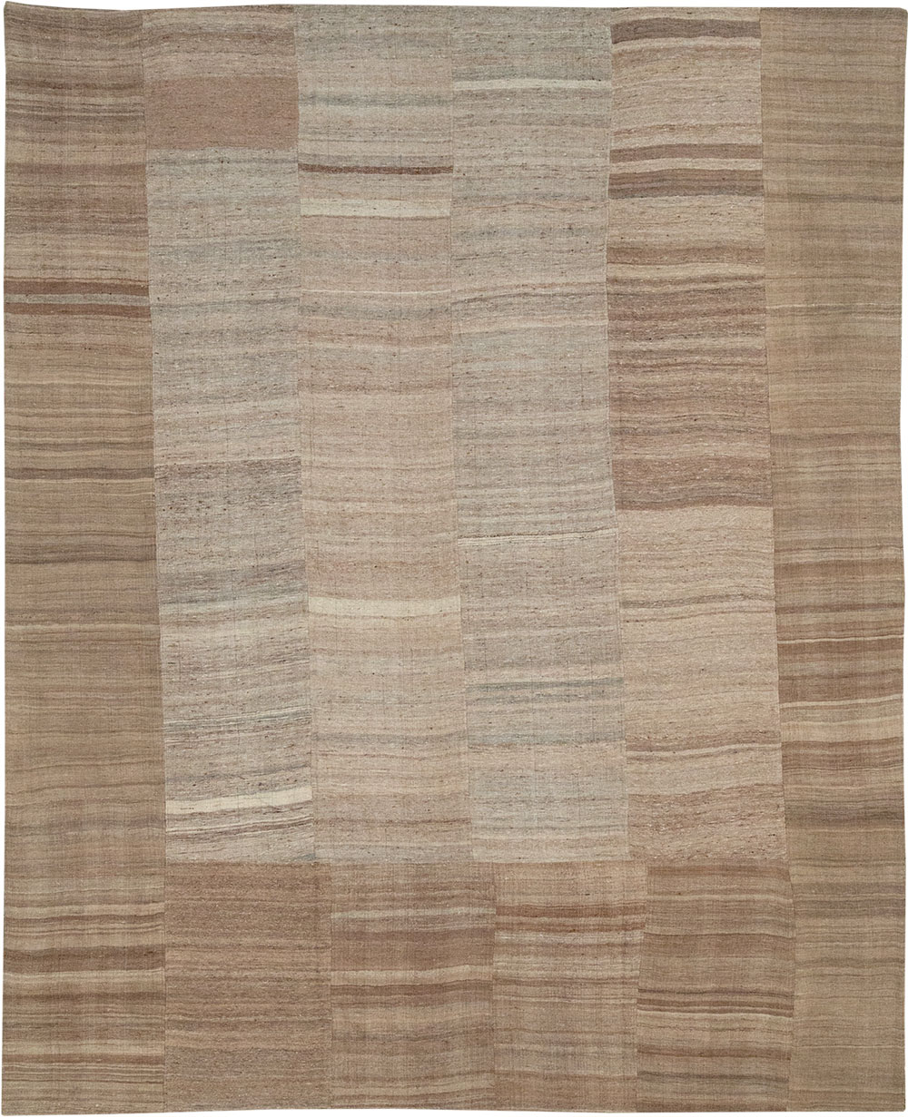 Vintage Turkish Flatweave Kilim Room Size Carpet, No.33074 - Gss