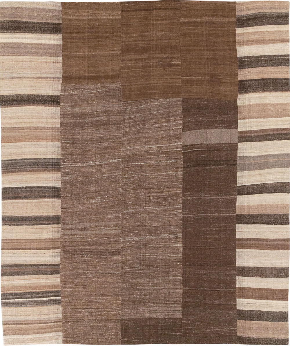 Vintage Turkish Flatweave Kilim Room Size Carpet, No.33076 - Gss