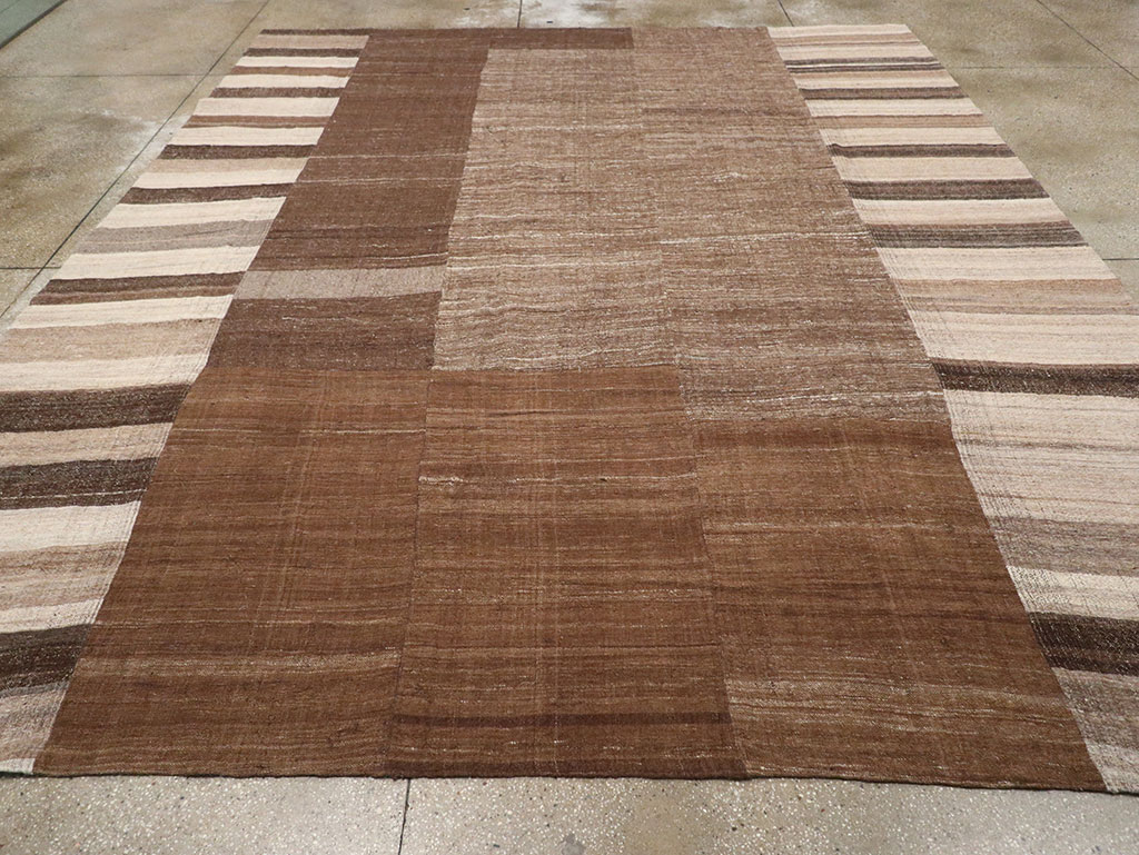 Vintage Turkish Flatweave Kilim Room Size Carpet, No.33076 - Gss