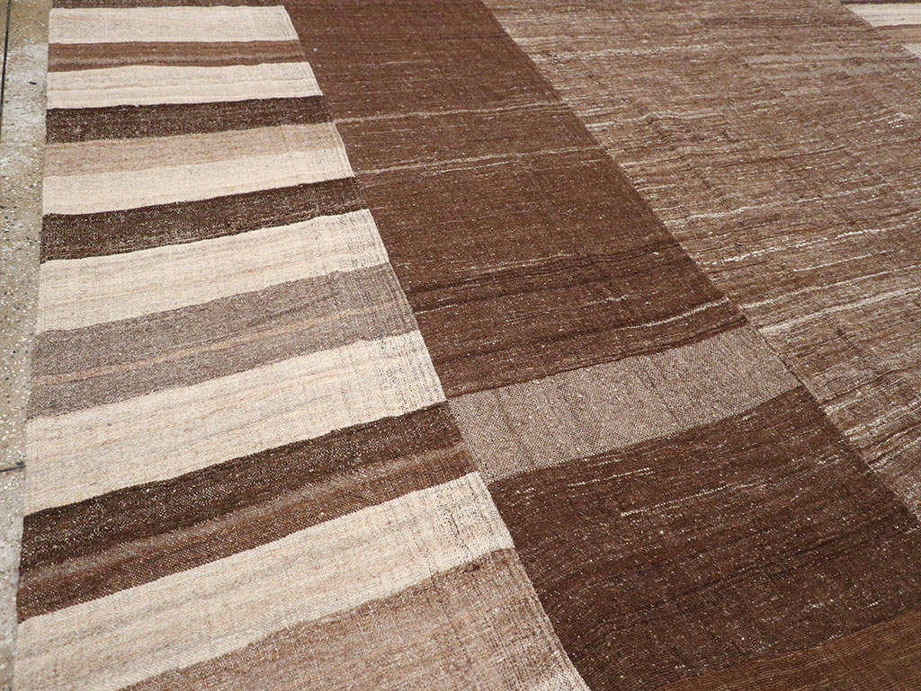 Vintage Turkish Flatweave Kilim Room Size Carpet, No.33076 - Gss