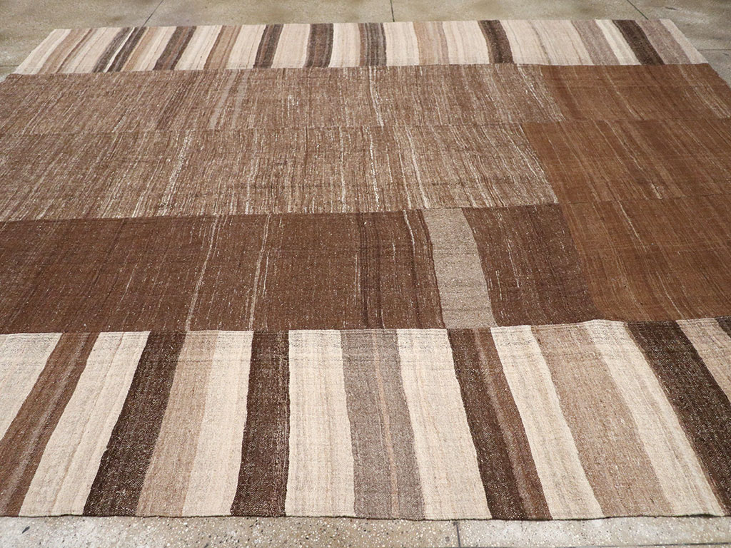 Vintage Turkish Flatweave Kilim Room Size Carpet, No.33076 - Gss