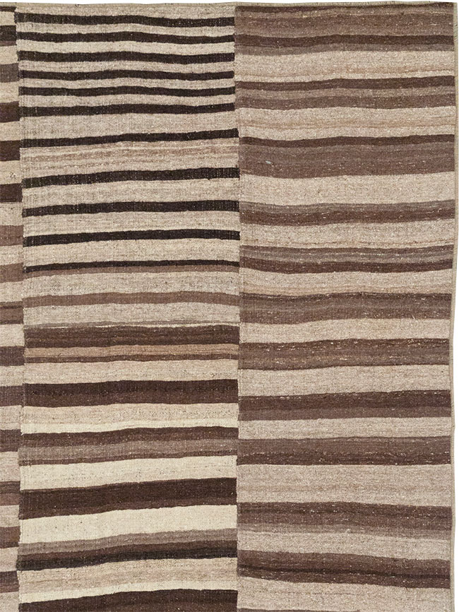 Vintage Turkish Flatweave Kilim Room Size Carpet, No.33085 - Gss