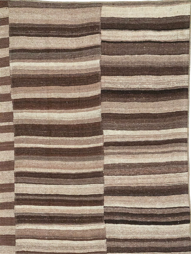 Vintage Turkish Flatweave Kilim Room Size Carpet, No.33085 - Gss