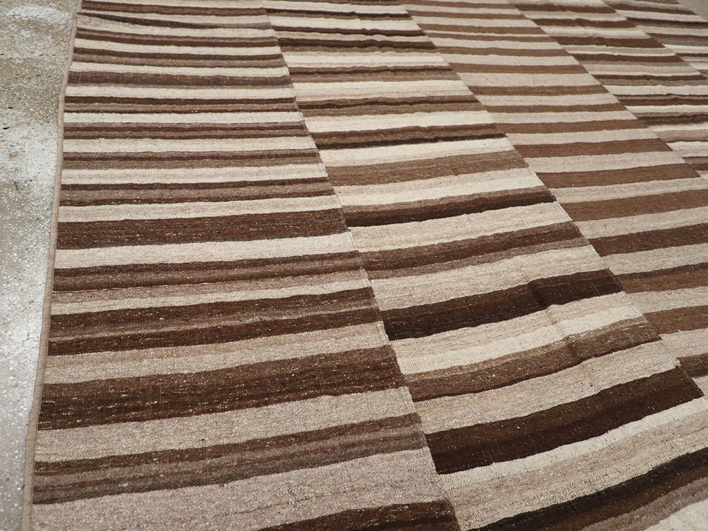 Vintage Turkish Flatweave Kilim Room Size Carpet, No.33085 - Gss