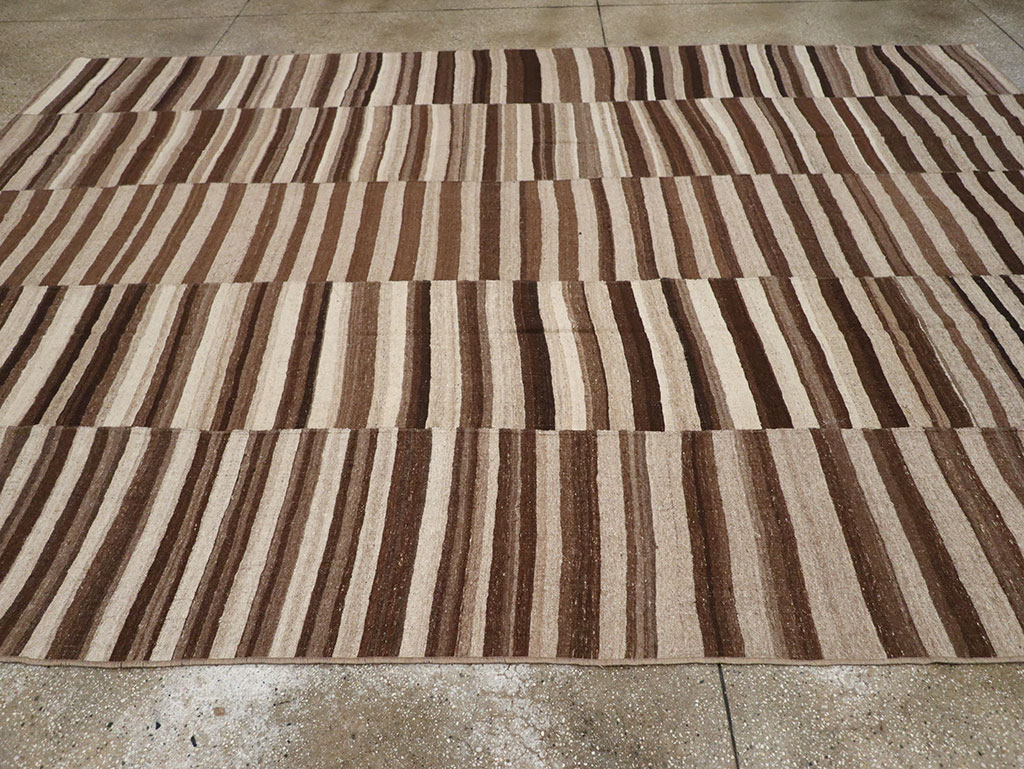 Vintage Turkish Flatweave Kilim Room Size Carpet, No.33085 - Gss