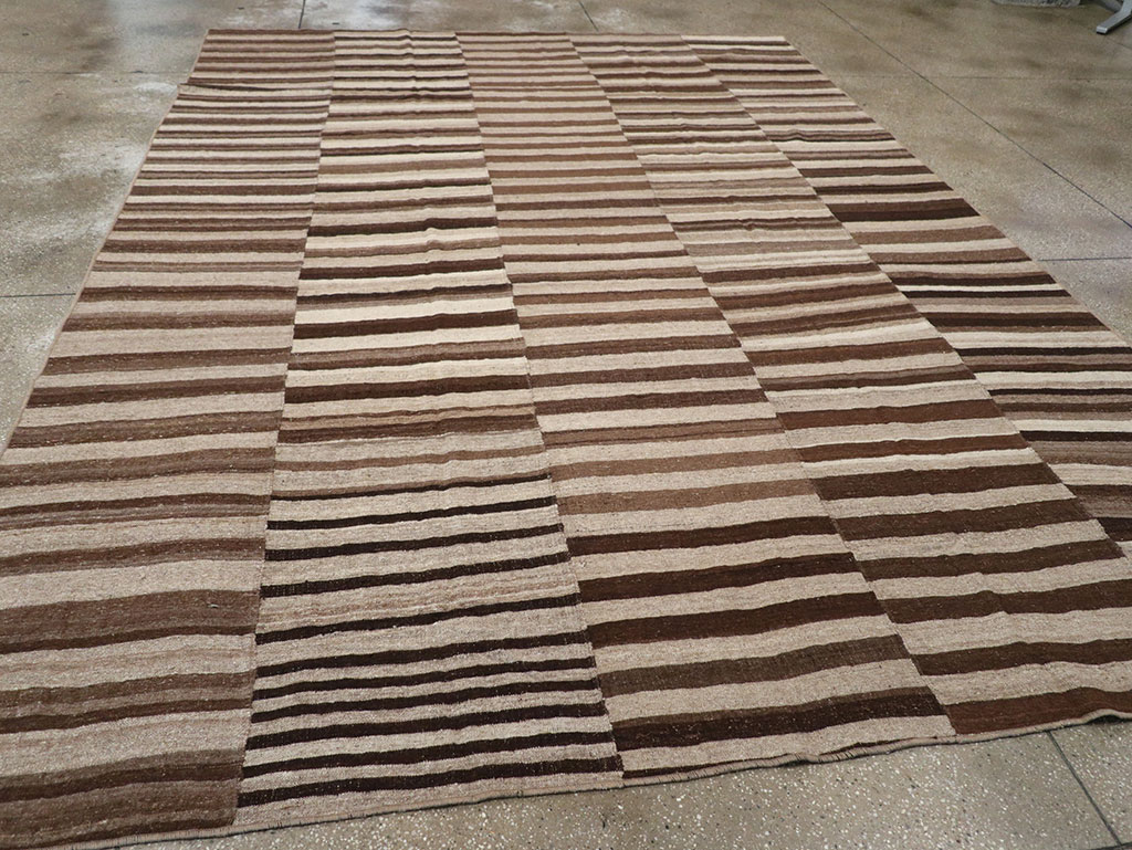 Vintage Turkish Flatweave Kilim Room Size Carpet, No.33085 - Gss