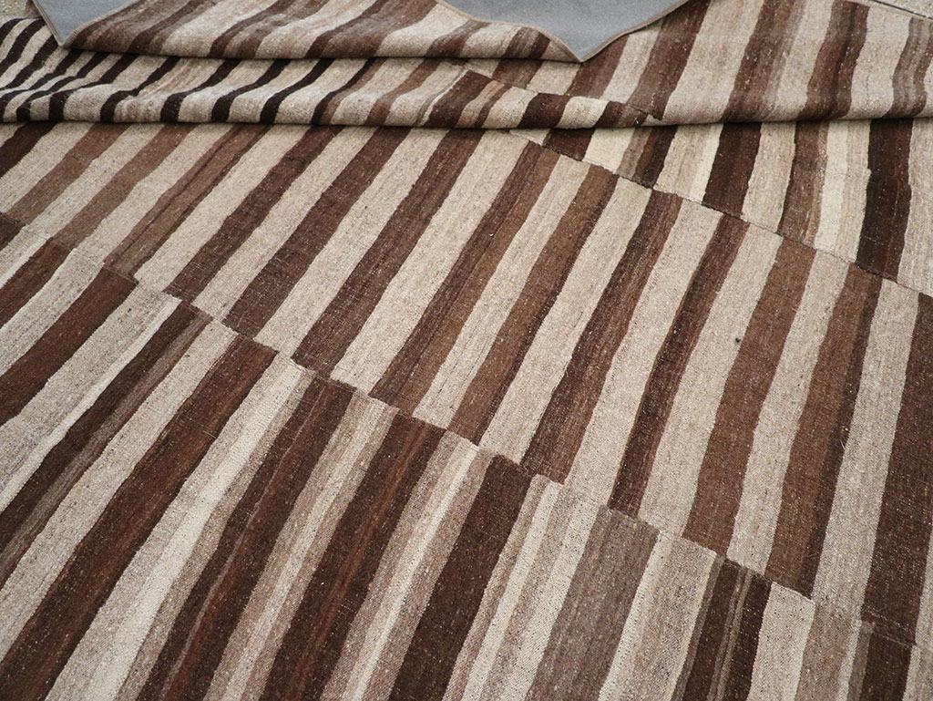 Vintage Turkish Flatweave Kilim Room Size Carpet, No.33085 - Gss