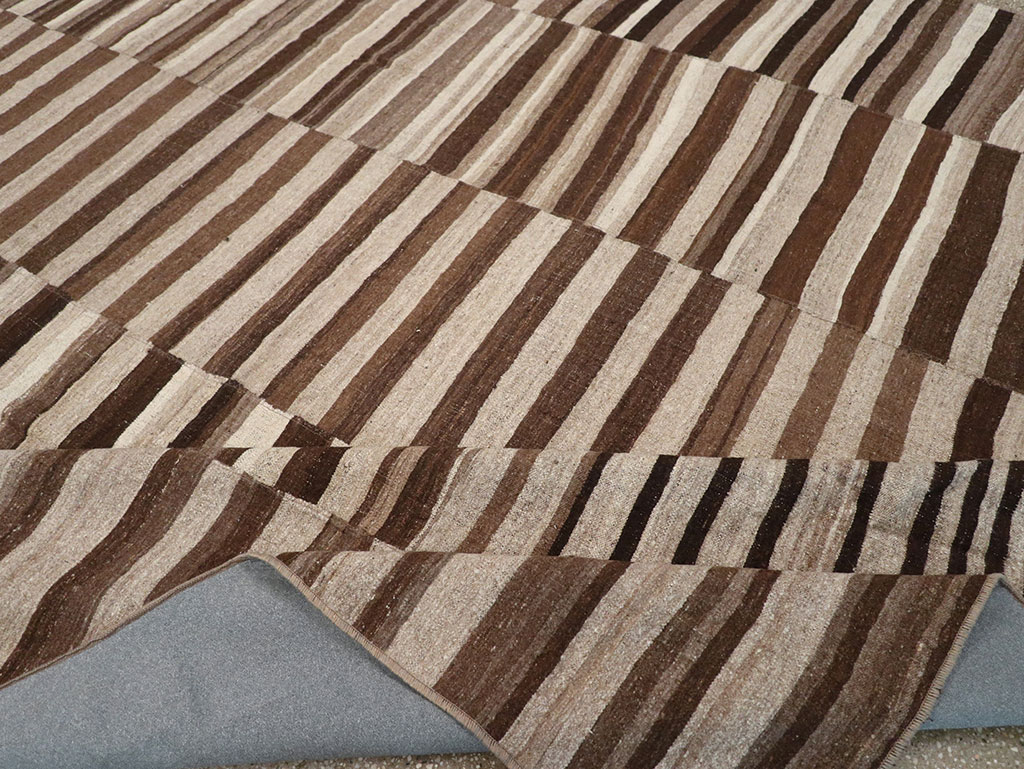 Vintage Turkish Flatweave Kilim Room Size Carpet, No.33085 - Gss