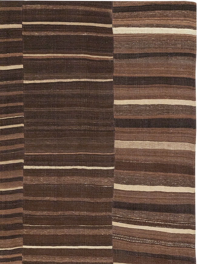 Vintage Turkish Flatweave Kilim Room Size Carpet, No.33089 - Gss