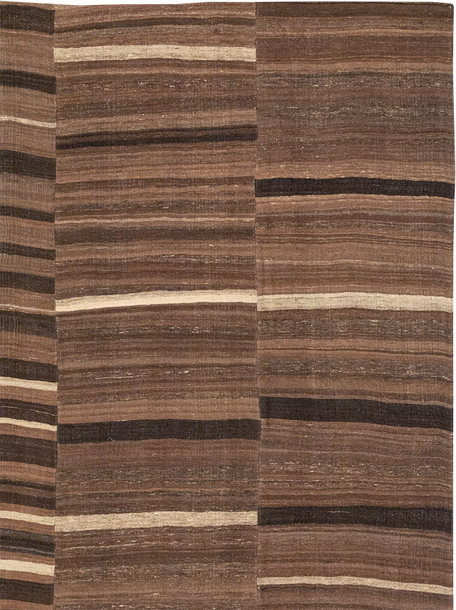 Vintage Turkish Flatweave Kilim Room Size Carpet, No.33089 - Gss